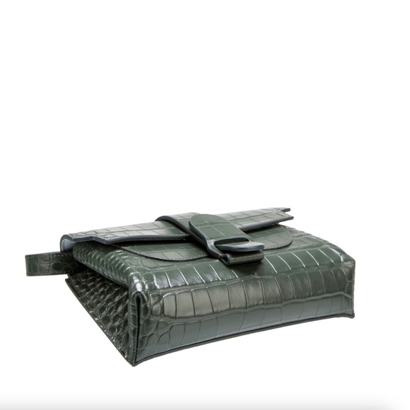 SENREVE Aria Green Leather Croc-Embossed Belt Bag - Picture 6 of 16